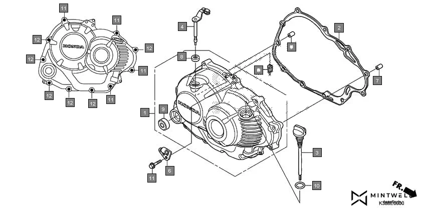 E-6 RIGHT CRANKCASE COVER