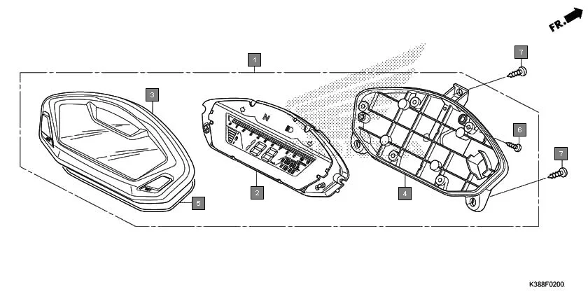 F-2 METER assembly diagram for HONDA CB Unicorn 160 CBF160H