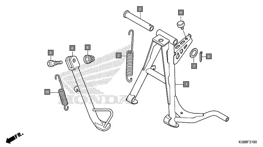 F-31 STAND assembly diagram for HONDA CB Unicorn 160 CBF160H