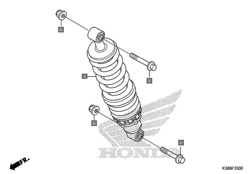 F-33 REAR CUSHION assembly diagram for HONDA CB Unicorn 160 CBF160H