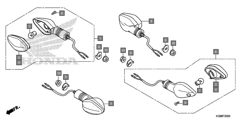 F-35 WINKER assembly diagram for HONDA CB Unicorn 160 CBF160H