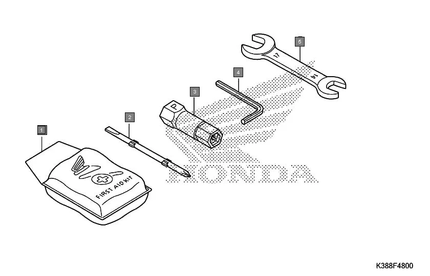 F-48 TOOLS assembly diagram for HONDA CB Unicorn 160 CBF160F