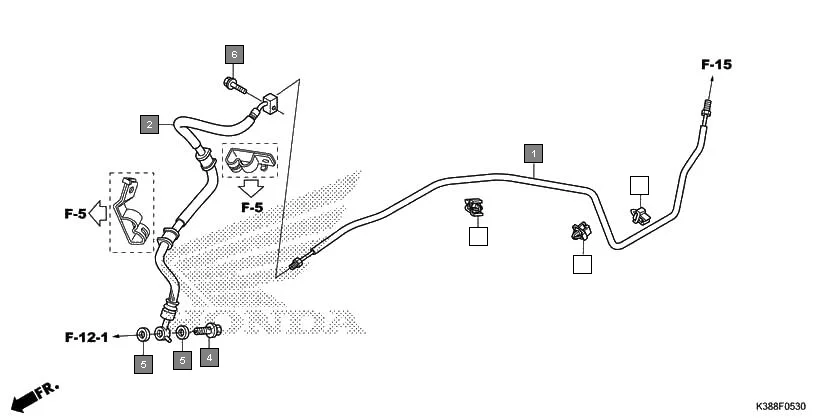 F-5-30 BRAKE PIPE assembly diagram for HONDA CB Unicorn 160 CBF160H