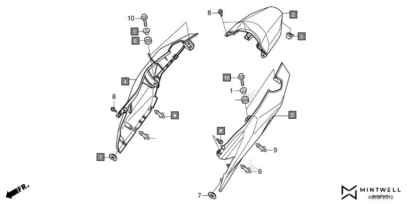 F-23-10 REAR COWL diagram showing 83551-376-000