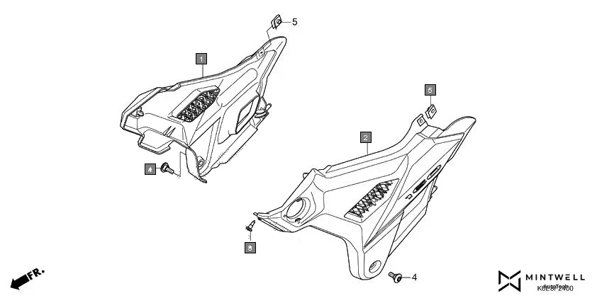 F-24 SIDE COVER diagram showing 90116-SP0-003
