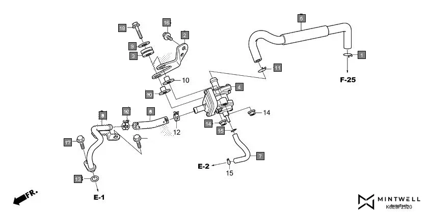 F-25-20 AIR SUCTION VALVE diagram showing 95701-06016-00