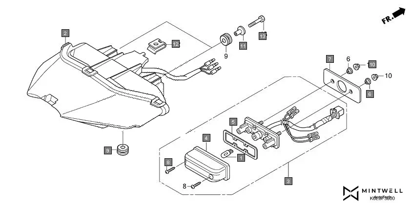 F-36 TAILLIGHT diagram showing 61103-357-000