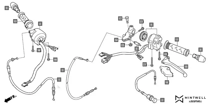 F-4 HANDLE LEVER/SWITCH/CABLE diagram showing 35330-KWS-901