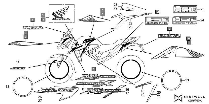 F-50 MARK/STRIPE diagram showing 86202-K0E-D00