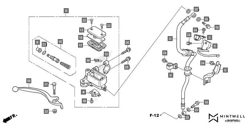 F-5 FRONT BRAKE MASTER CYLINDER diagram showing 45513-HA2-006