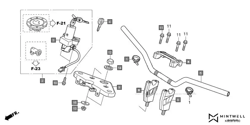 F-7 HANDLE PIPE/TOP BRIDGE diagram showing 32161-KSP-920