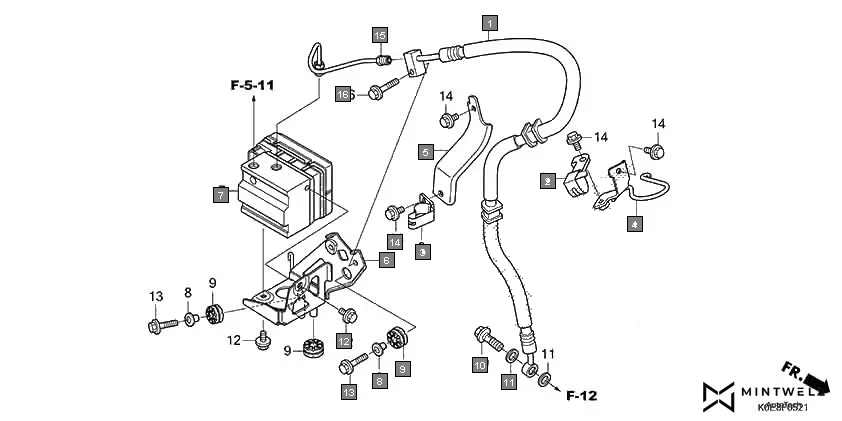 F-5-21 ABS MODULATOR(CBF160FSK-3BA/3ID) diagram showing 45155-K0E-D20