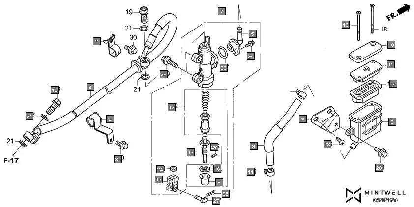 F-15 REAR BRAKE MASTER CYLINDER diagram showing 90145-GAZ-981