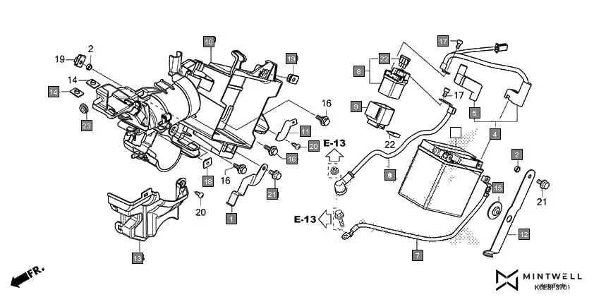 F-37-1 BATTERY(CBF160FSM) assembly diagram for HONDA XBLADE CBF160FSM