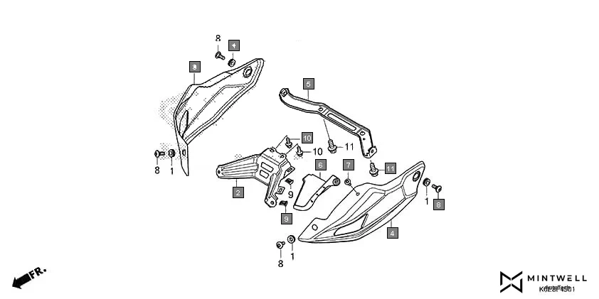 F-45-1 UNDER COWL(CBF160FSM) diagram showing 18345-MBT-610
