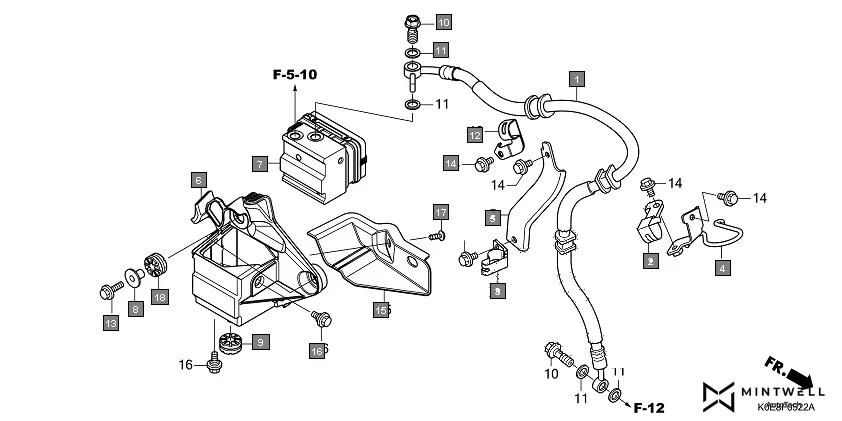F-5-22 ABS MODULATOR(CBF160FSM) diagram showing 95701-06022-00