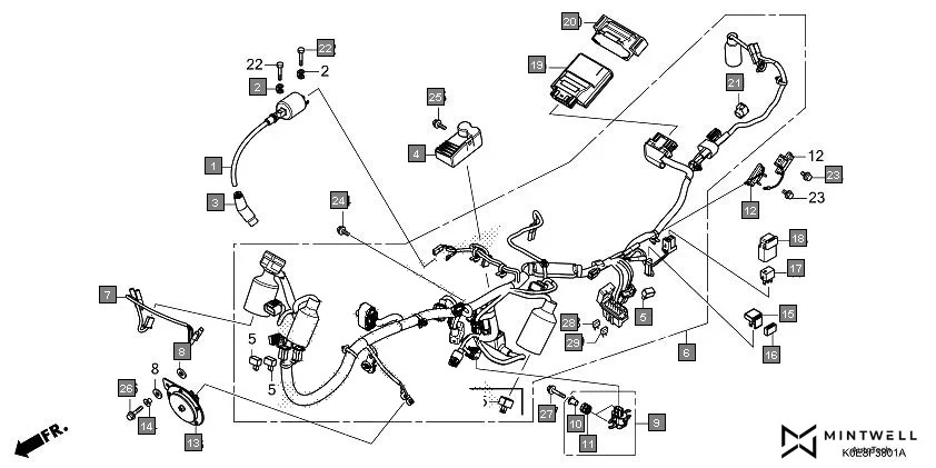 F-38-1 WIRE HARNESS(2) diagram showing 95701-06012-00