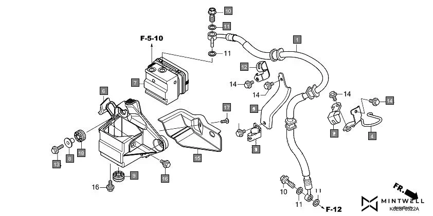 F-5-22 ABS MODULATOR(3) assembly diagram for HONDA XBLADE CBF160FSN