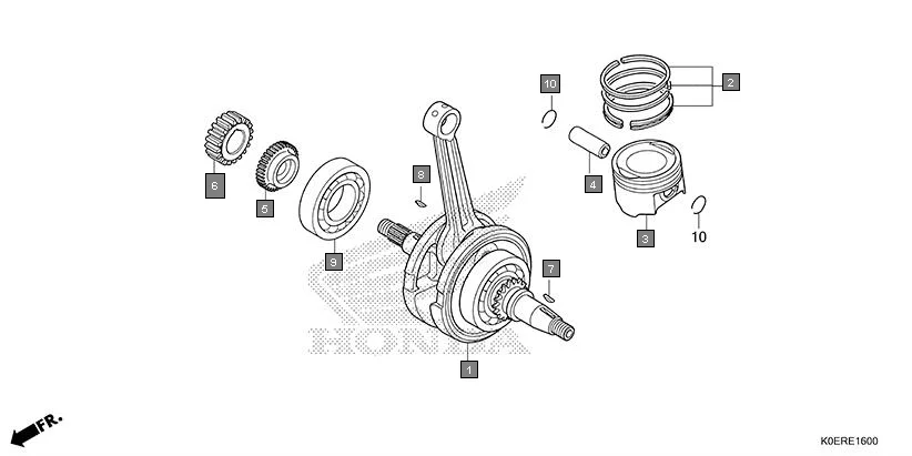 E-16 CRANKSHAFT/PISTON