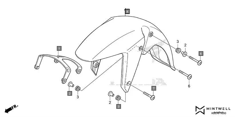 F-10 FRONT FENDER assembly diagram for HONDA SP160 CBF160FSR
