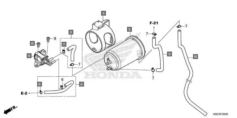F-26 CANISTER assembly diagram for HONDA SP160 CBF160FSR