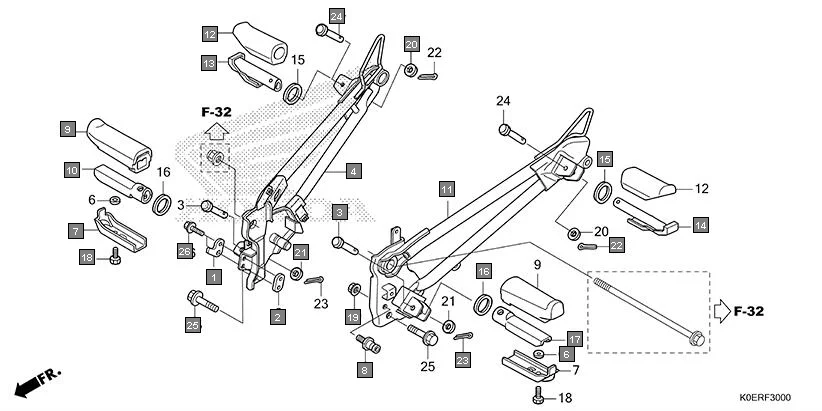 F-30 STEP assembly diagram for HONDA SP160 CBF160FSR