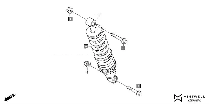 F-33 REAR CUSHION assembly diagram for HONDA SP160 CBF160FSR