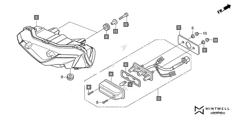 F-36 TAILLIGHT assembly diagram for HONDA SP160 CBF160FSR