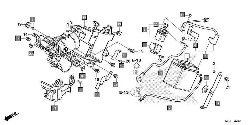 F-37 BATTERY assembly diagram for HONDA SP160 CBF160FSR