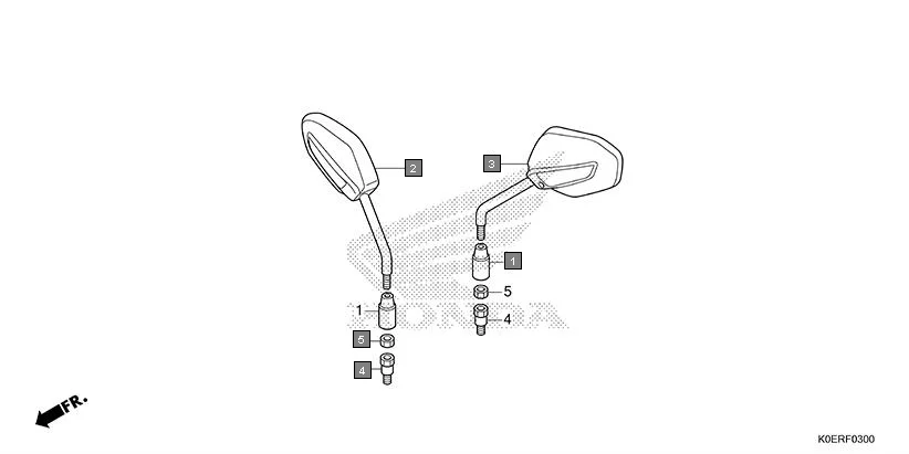 F-3 MIRROR assembly diagram for HONDA SP160 CBF160FSR