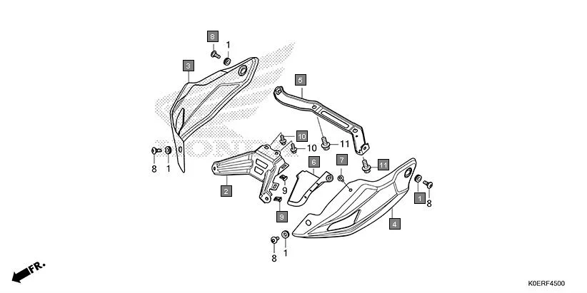 F-45 UNDER COWL assembly diagram for HONDA SP160 CBF160FSR