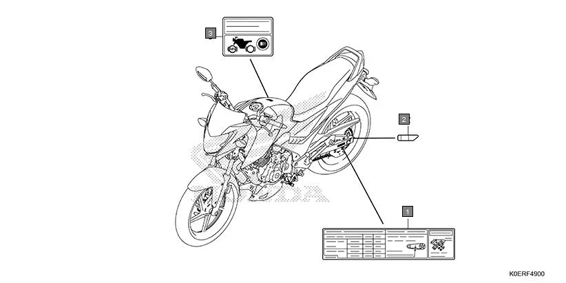 F-49 CAUTION LABEL assembly diagram for HONDA SP160 CBF160FSR