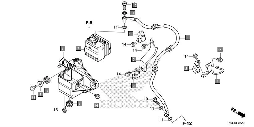 F-5-20 ABS MODULATOR assembly diagram for HONDA SP160 CBF160FSR