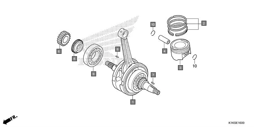 E-16 CRANKSHAFT/PISTON