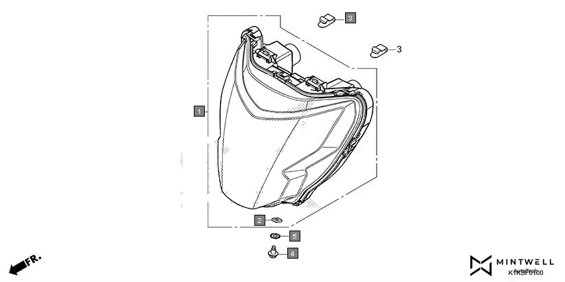 F-1 HEADLIGHT diagram showing 53209-GAH-000