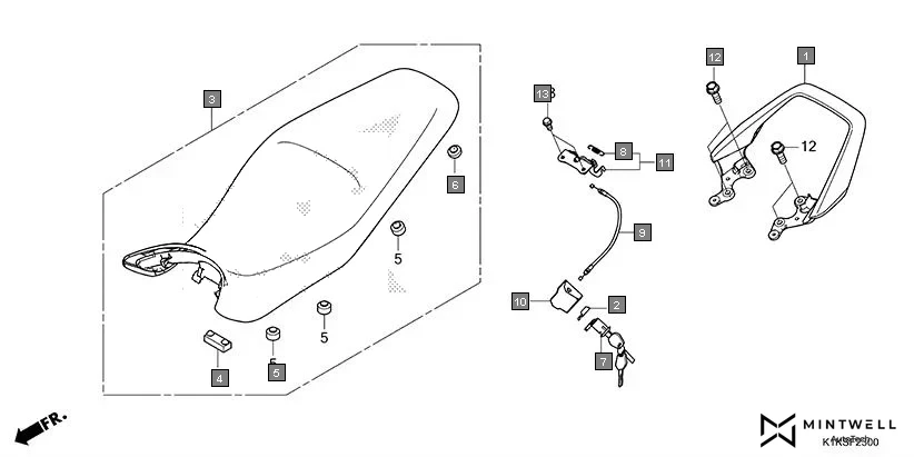 F-23 SEAT diagram showing 77206-KWS-900