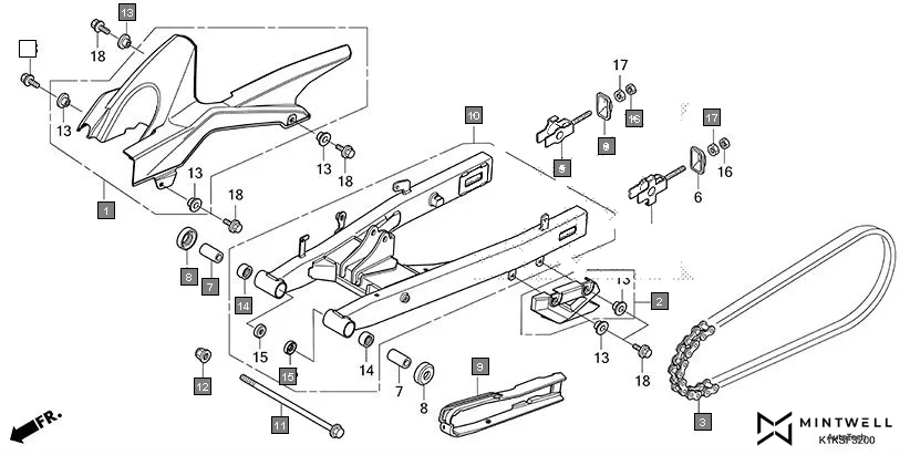 F-32 SWINGARM diagram showing 91071-KSP-901