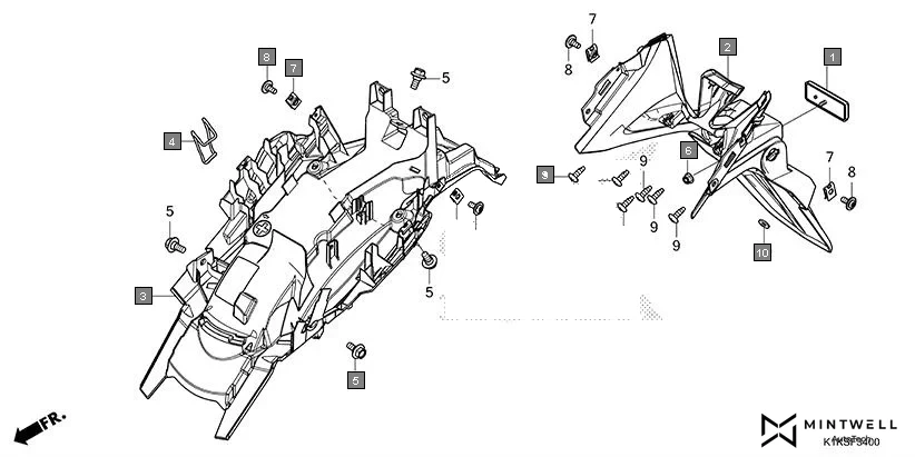F-34 REAR FENDER diagram showing 33741-KPL-902