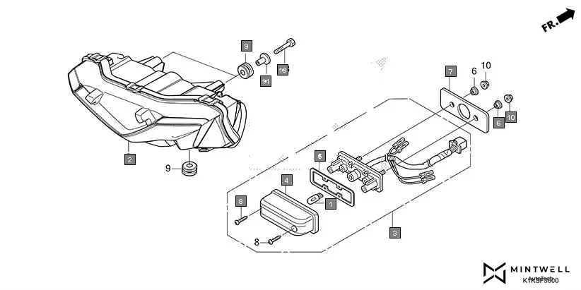 F-36 TAILLIGHT diagram showing 33729-KSP-B01