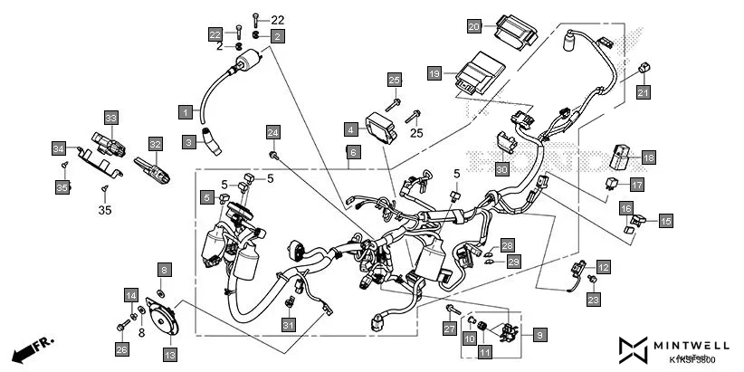 F-38 WIRE HARNESS diagram showing 93903-25280