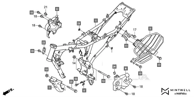 F-39 FRAME BODY diagram showing 51103-K0E-DF0