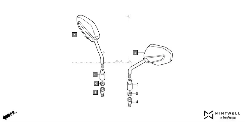 F-3 MIRROR diagram showing 90201-MW3-620