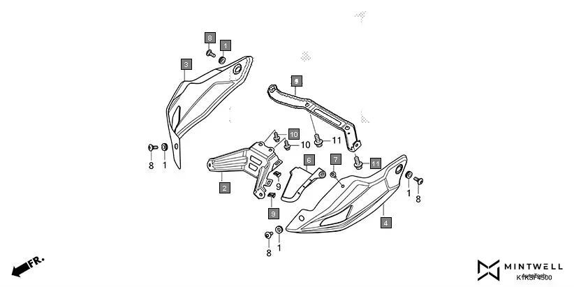 F-45 UNDER COWL diagram showing 18345-MBT-610