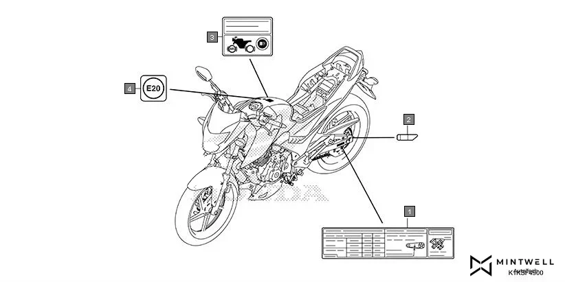 F-49 CAUTION LABEL assembly diagram for HONDA SP160 CBF160FSS