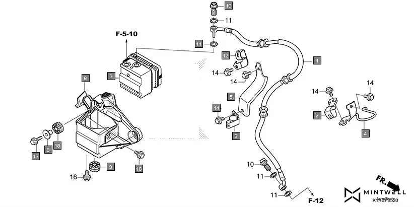 F-5-20 ABS MODULATOR diagram showing 95701-06022-00