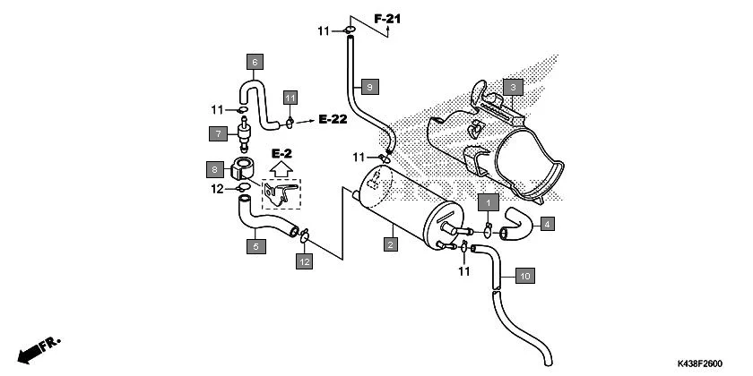 F-26 CANISTER assembly diagram for HONDA CB Hornet 160R CBF160MAJ