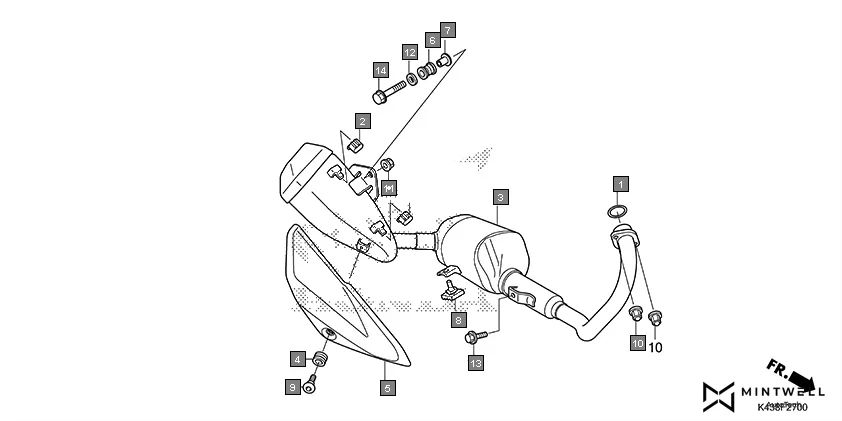 F-27 EXHAUST MUFFLER assembly diagram for HONDA CB Hornet 160R CBF160MAJ
