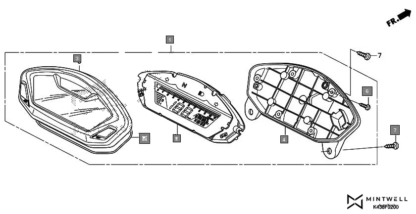 F-2 METER assembly diagram for HONDA CB Hornet 160R CBF160MAJ
