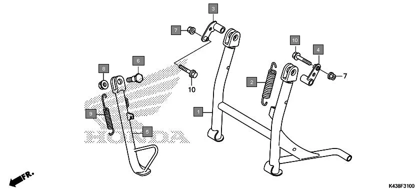 F-31 STAND assembly diagram for HONDA CB Hornet 160R CBF160MAJ