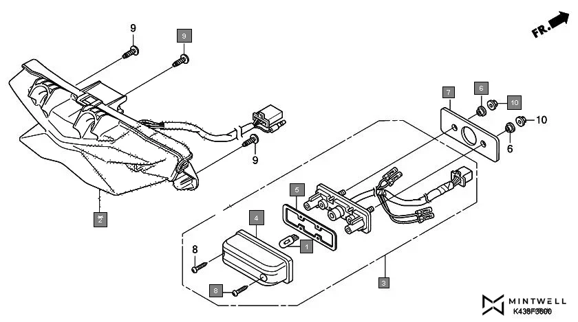 F-36 TAILLIGHT assembly diagram for HONDA CB Hornet 160R CBF160MAJ